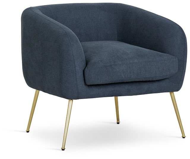 Aubrey Blue Fabric Accent Chair