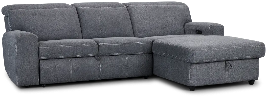 Callum Dark Gray Storage Small Right Power Chaise Sleeper Sectional Callum Dark Gray Storage Small Right Power Chaise Sleeper Sectional