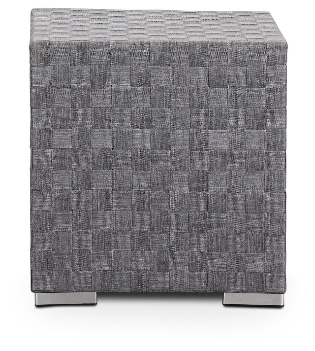 Barbados Light Gray Woven End Table