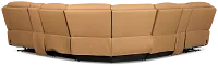 Wilder Brown Leather Large Triple Power Reclining Two-arm Sectional