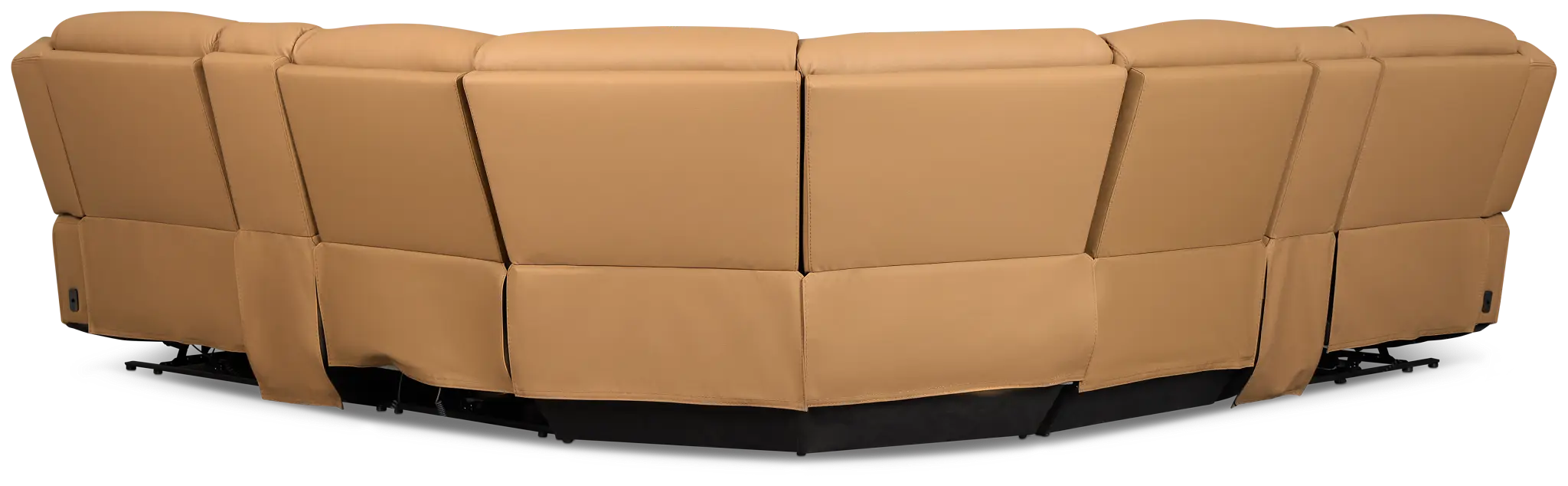 Wilder Brown Leather Large Triple Power Reclining Two-arm Sectional Wilder Brown Leather Large Triple Power Reclining Two-arm Sectional