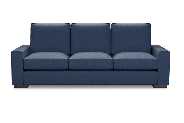 Edgewater Revenue Dark Blue 96" Sofa W/ 3 Cushions