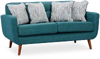 Raya Dark Teal Fabric Loveseat