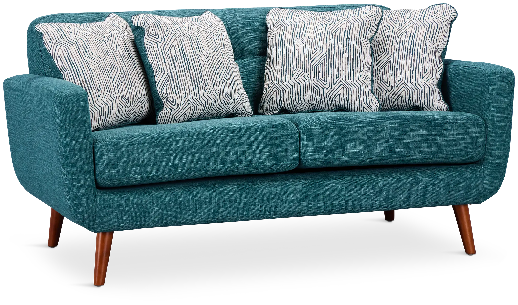 Raya Dark Teal Fabric Loveseat Raya Dark Teal Fabric Loveseat