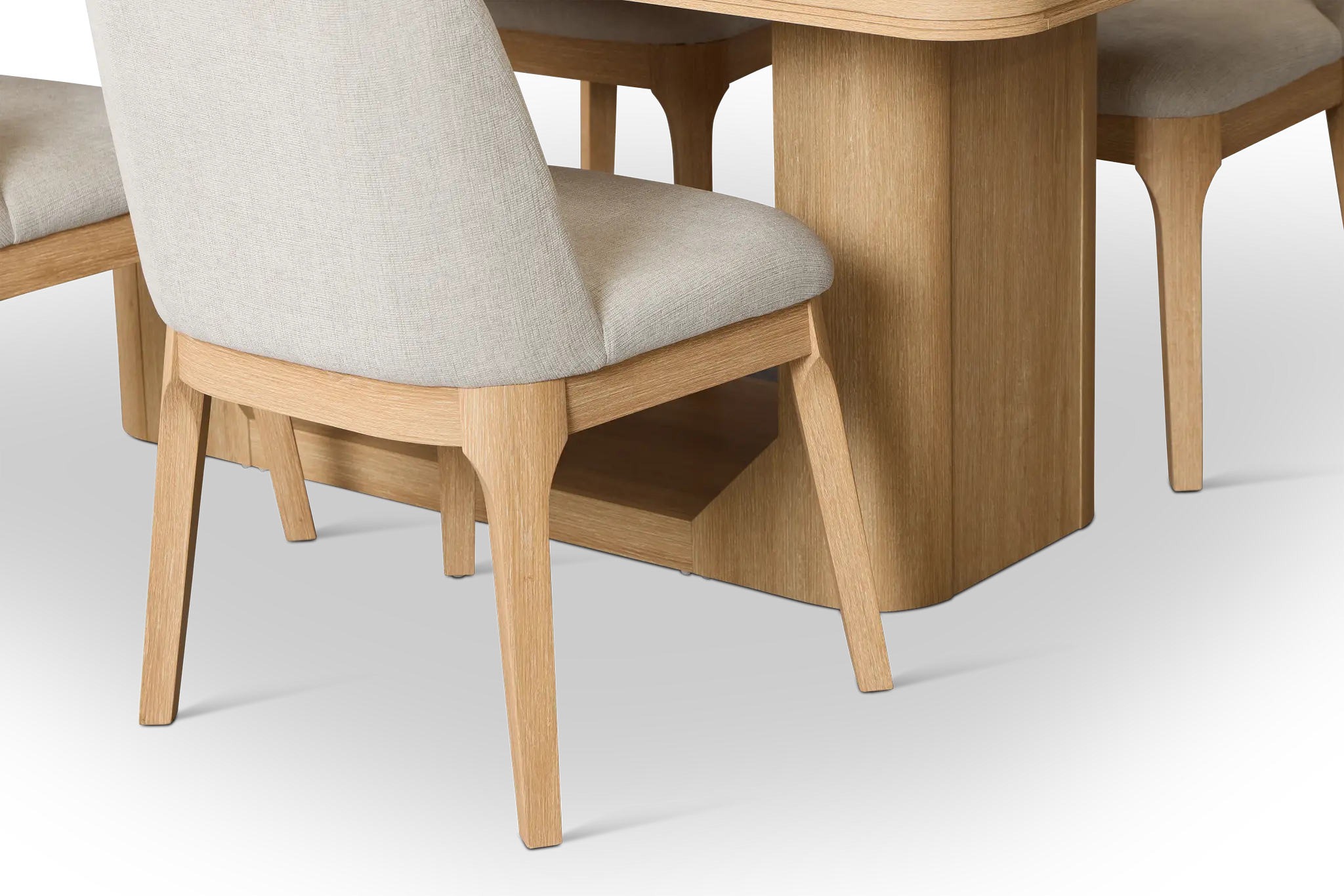 Emory Light Tone Rectangular Table & 4 Upholstered Chairs Emory Light Tone Rectangular Table & 4 Upholstered Chairs