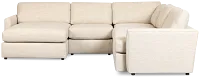 Maxwell Light Gray Fabric Medium Left Chaise Sectional