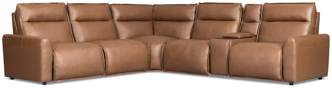 Edison Dark Brown Lthr/vinyl Medium Triple Power 2-arm Sectional Edison Dark Brown Lthr/vinyl Medium Triple Power 2-arm Sectional