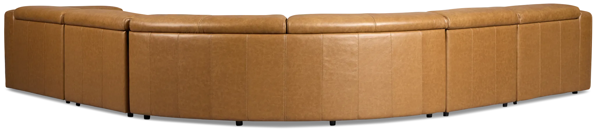 Jace Medium Brown Lthr/vinyl Small Dual Power Left Chaise Sectional