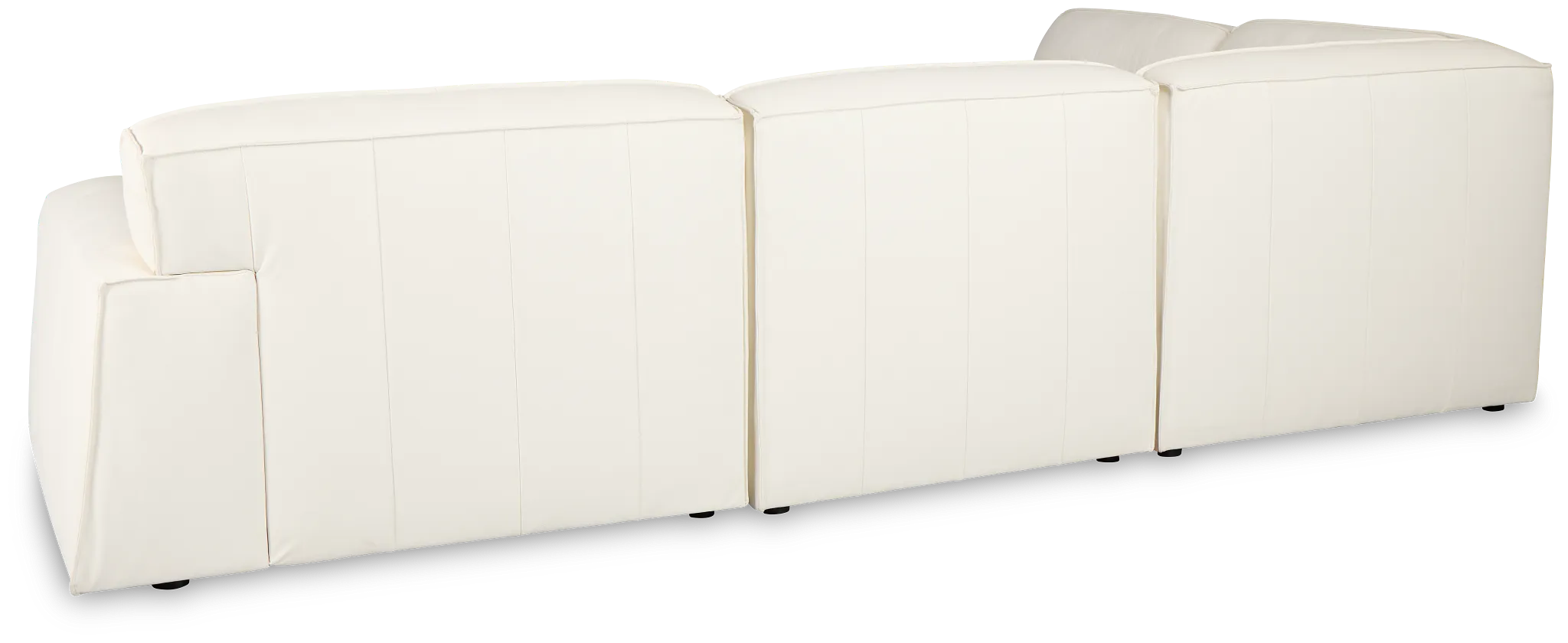 Blanca White Leather 5-piece Bumper Sectional