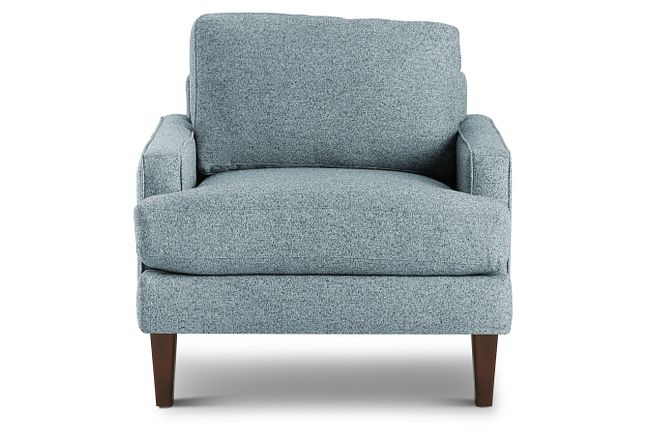 Morgan Teal Fabric Chair With Wood Legs
