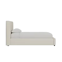 Grayton Sea Lane Light Gray 44" Upholstered Platform Bed