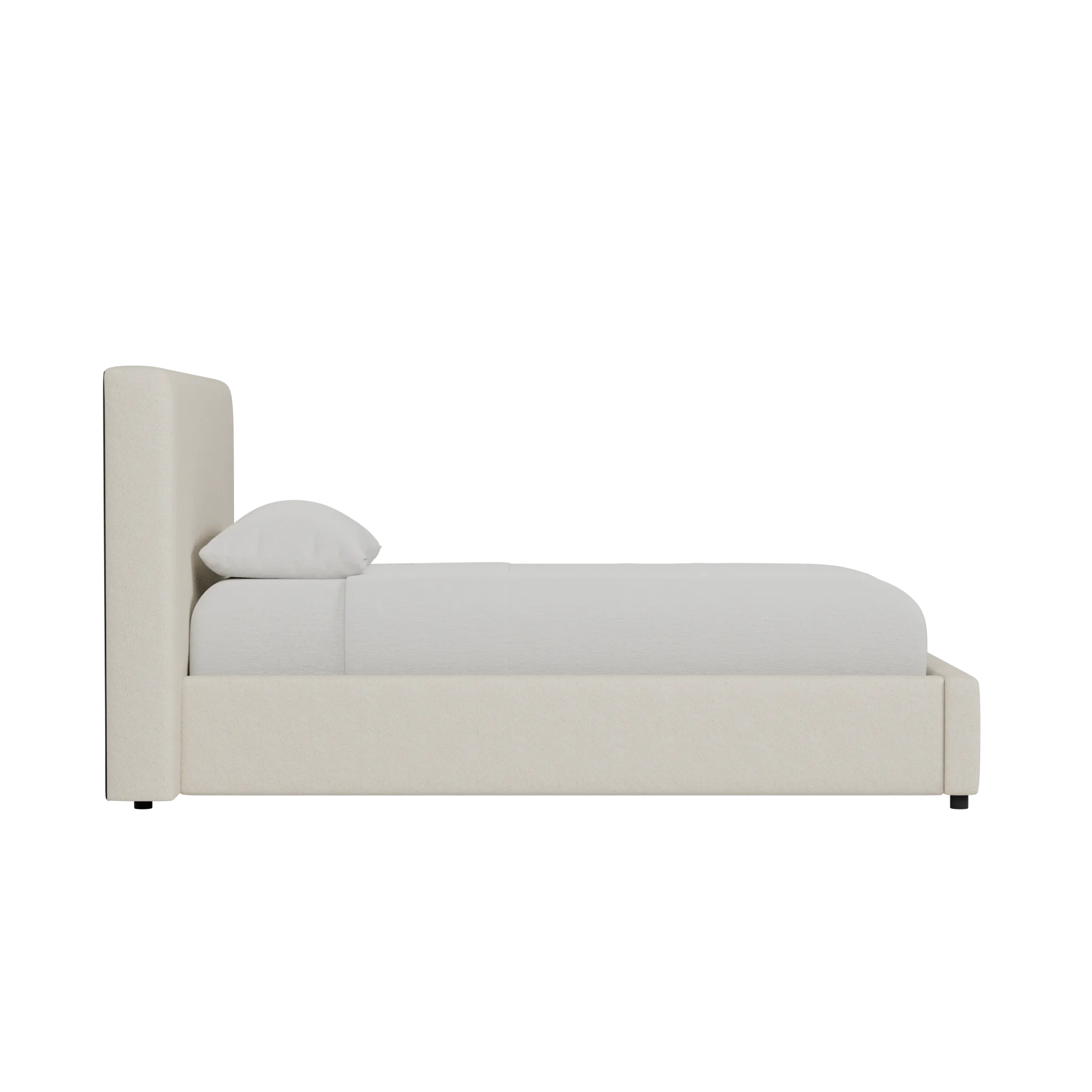 Grayton Sea Lane Light Gray 44" Upholstered Platform Bed