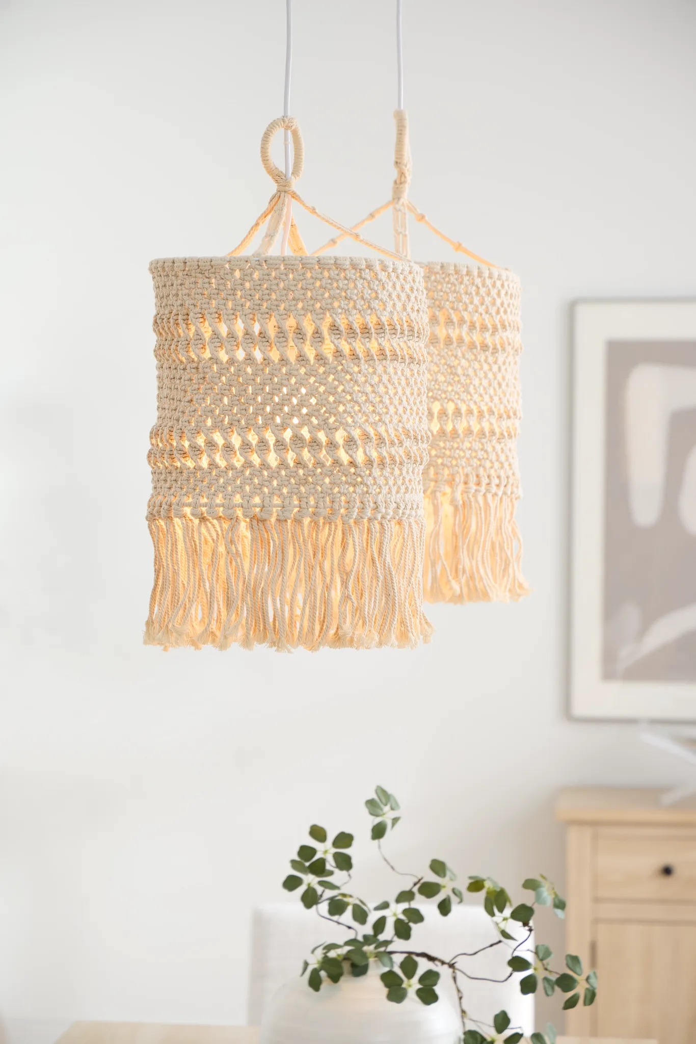 Fringe Beige Pendant