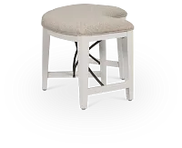 Heron Cove White Curved Upholstered Dining Bench