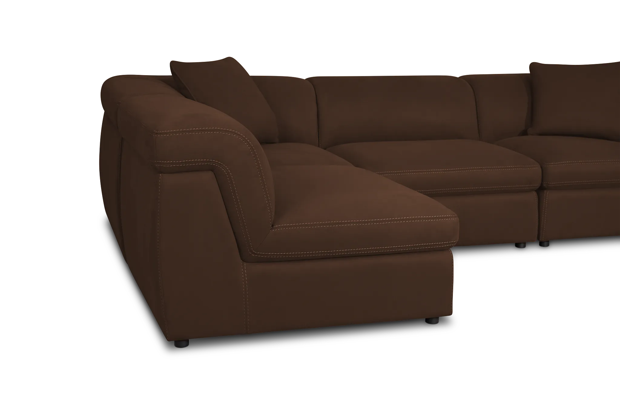 Aria Dark Brown Micro Immersive 4-piece Modular Sectional W/2 Speakers