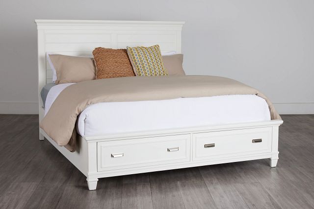 Cape Cod Ivory Panel Storage Bed