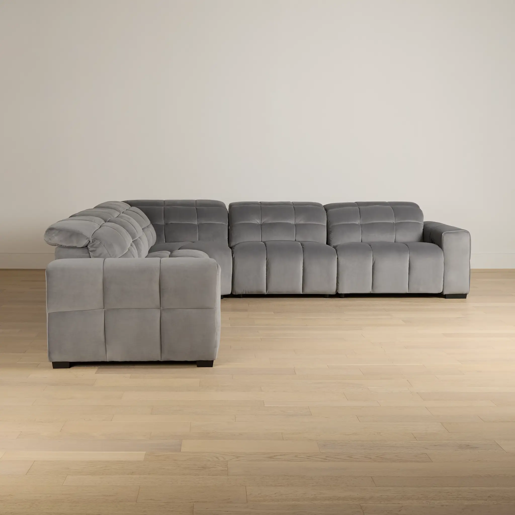 Gemma Light Gray Velvet Small Left Chaise Power Reclining Sectional Gemma Light Gray Velvet Small Left Chaise Power Reclining Sectional