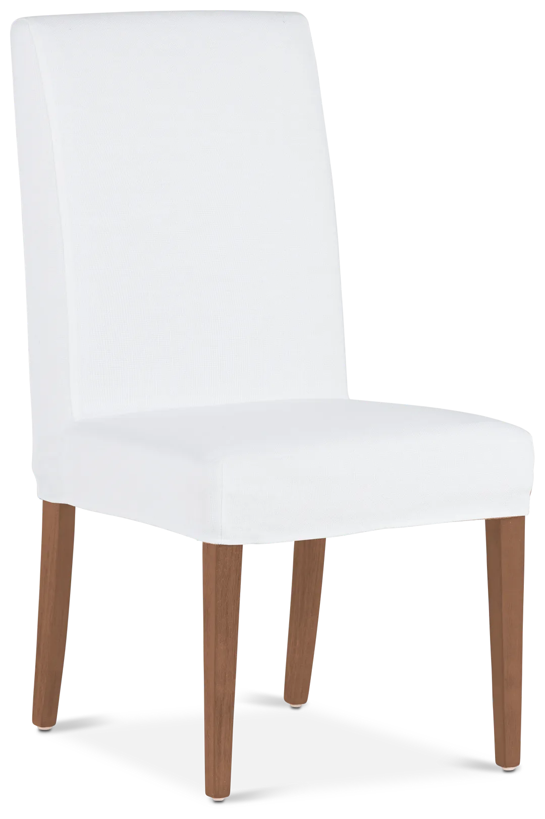 Harbor White Short Slipcover Chair With Light Tone Leg