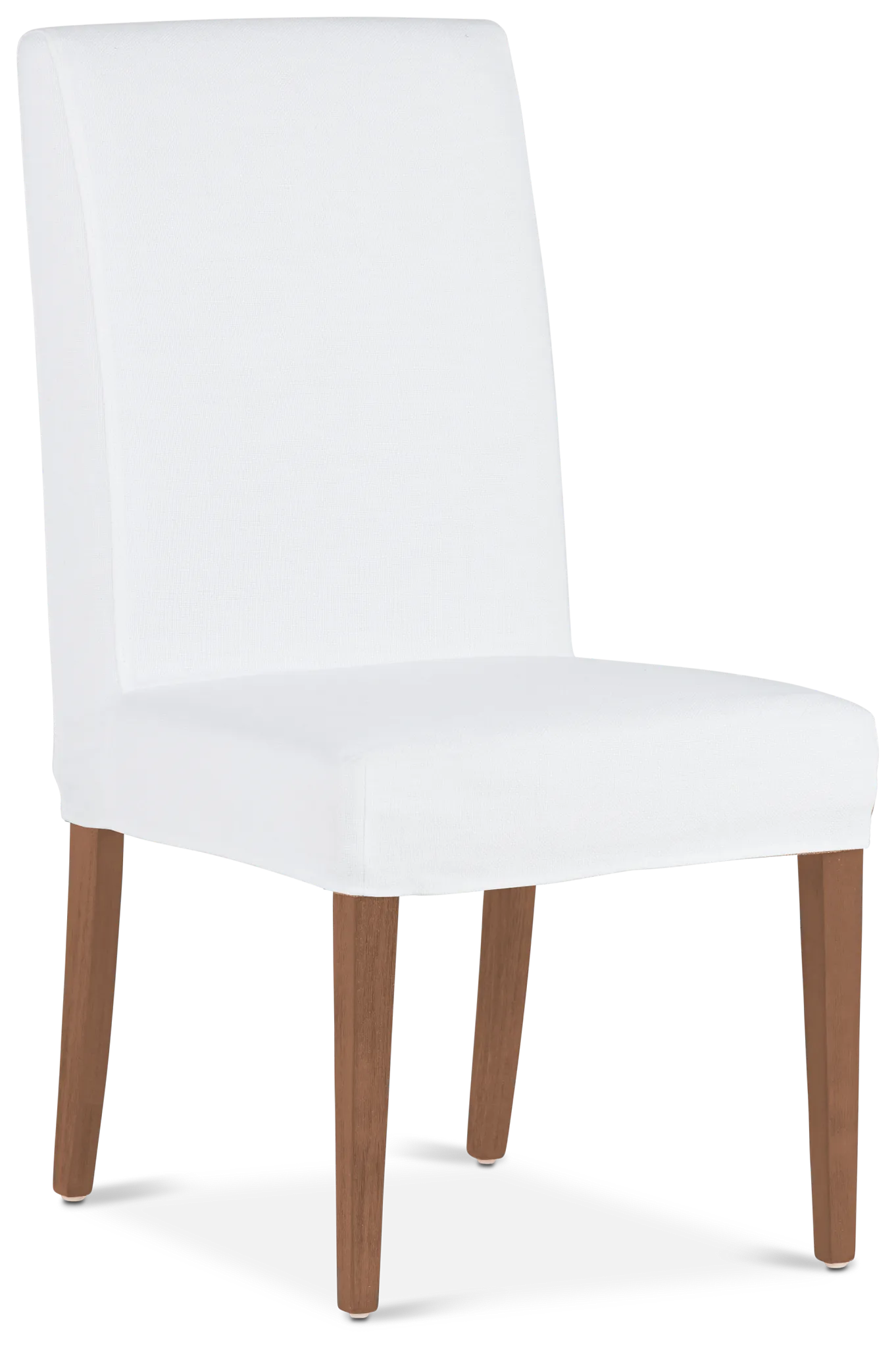 Harbor White Short Slipcover Chair With Light Tone Leg