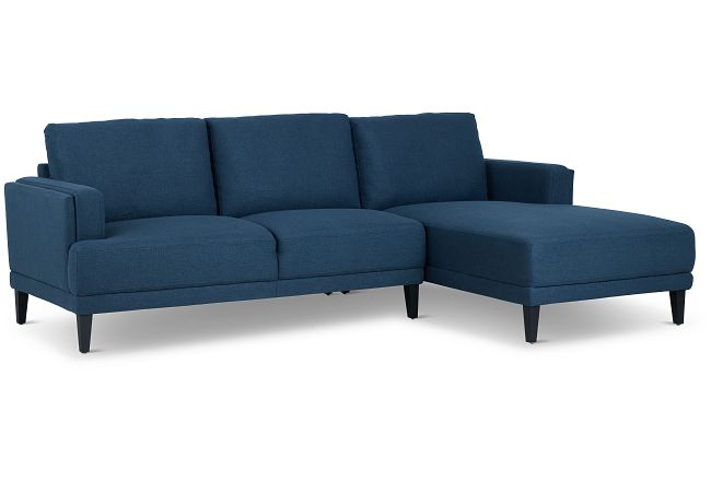 Shepherd Dark Blue Fabric Right Chaise Sectional
