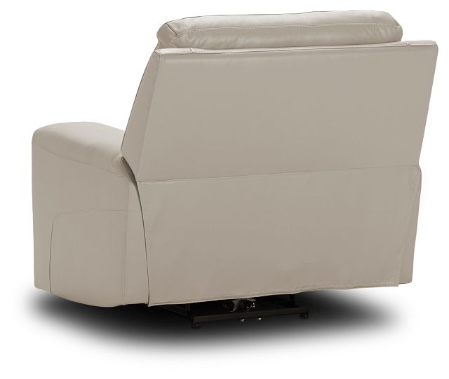 Porto Beige Lthr/vinyl Power Recliner With Power Headrest