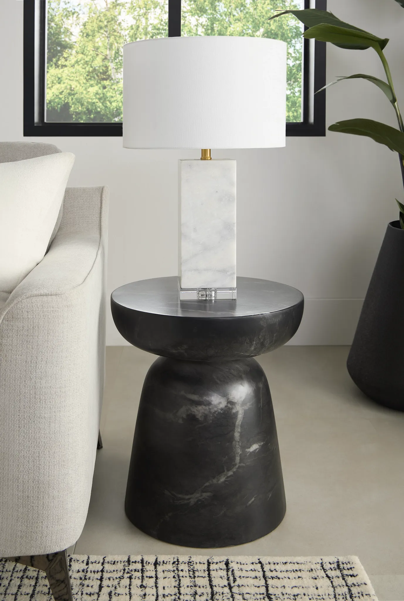 Merrick Black Round End Table