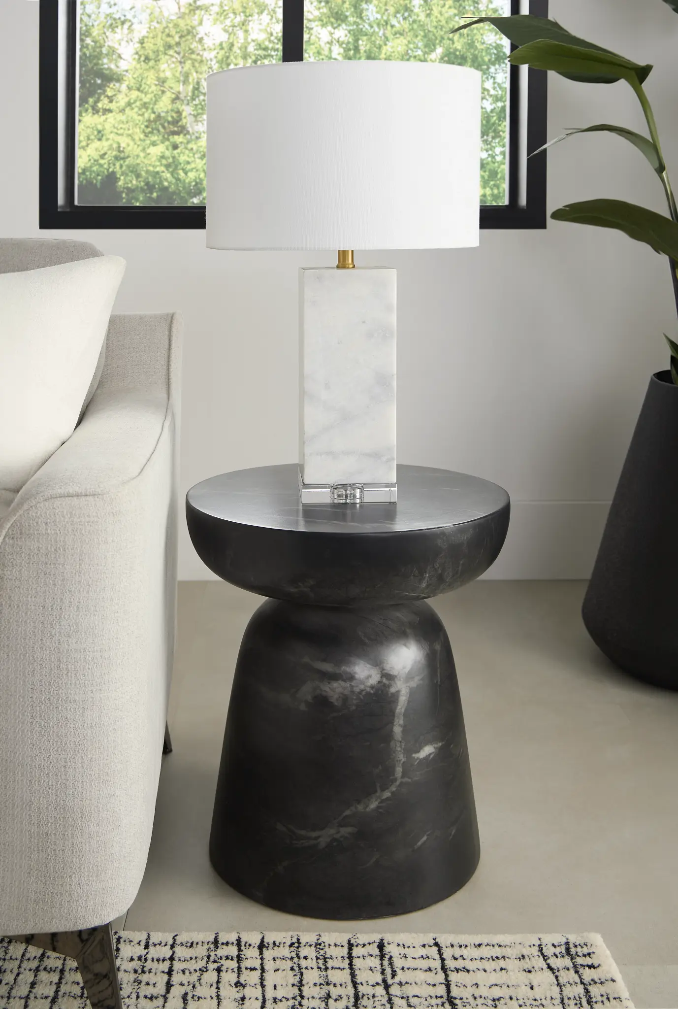 Merrick Black Round End Table Merrick Black Round End Table