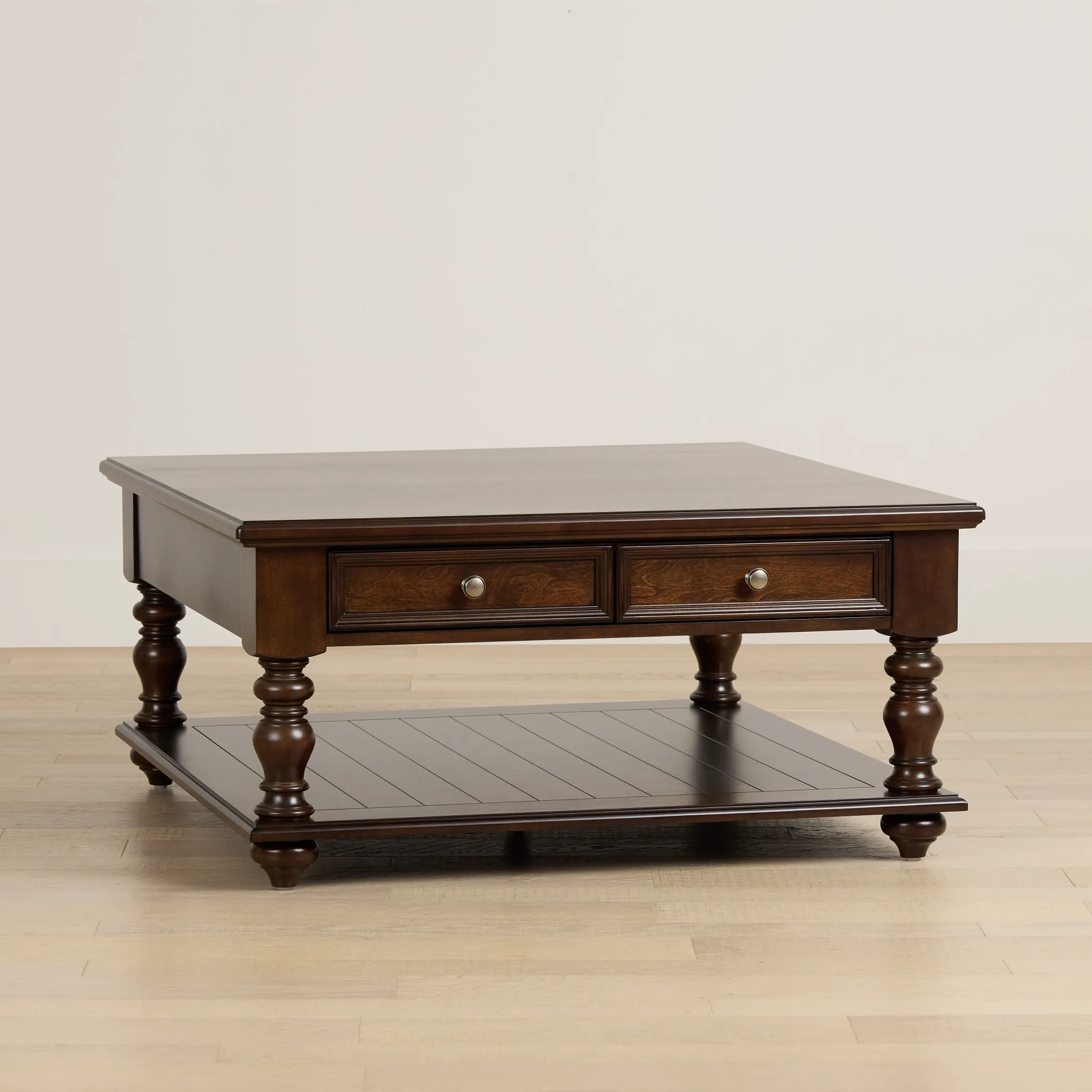 Savannah Dark Tone Storage Square Coffee Table