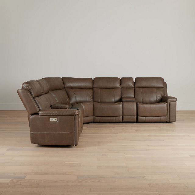 Jayden Brown Micro Large Triple Power Reclining Two-arm Sectional