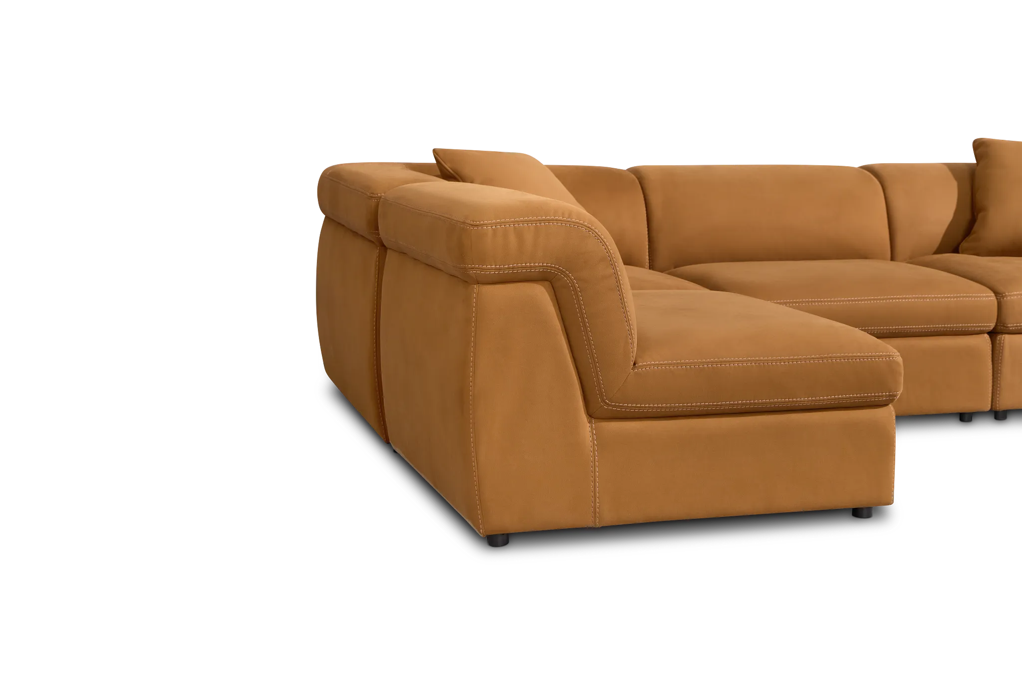Aria Medium Brown Micro 4-piece Modular Sectional