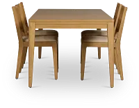 Pacific Light Tone Rectangular Table & 4 Upholstered Chairs