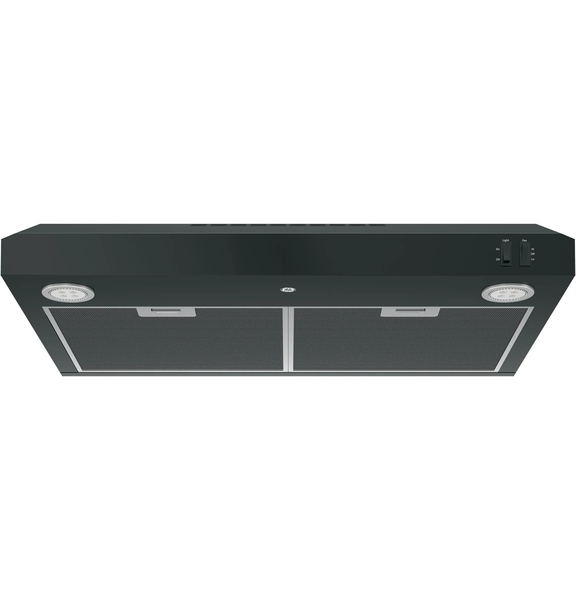 Ge 5305 Series Black 30" Wall Mount Canopy Hood