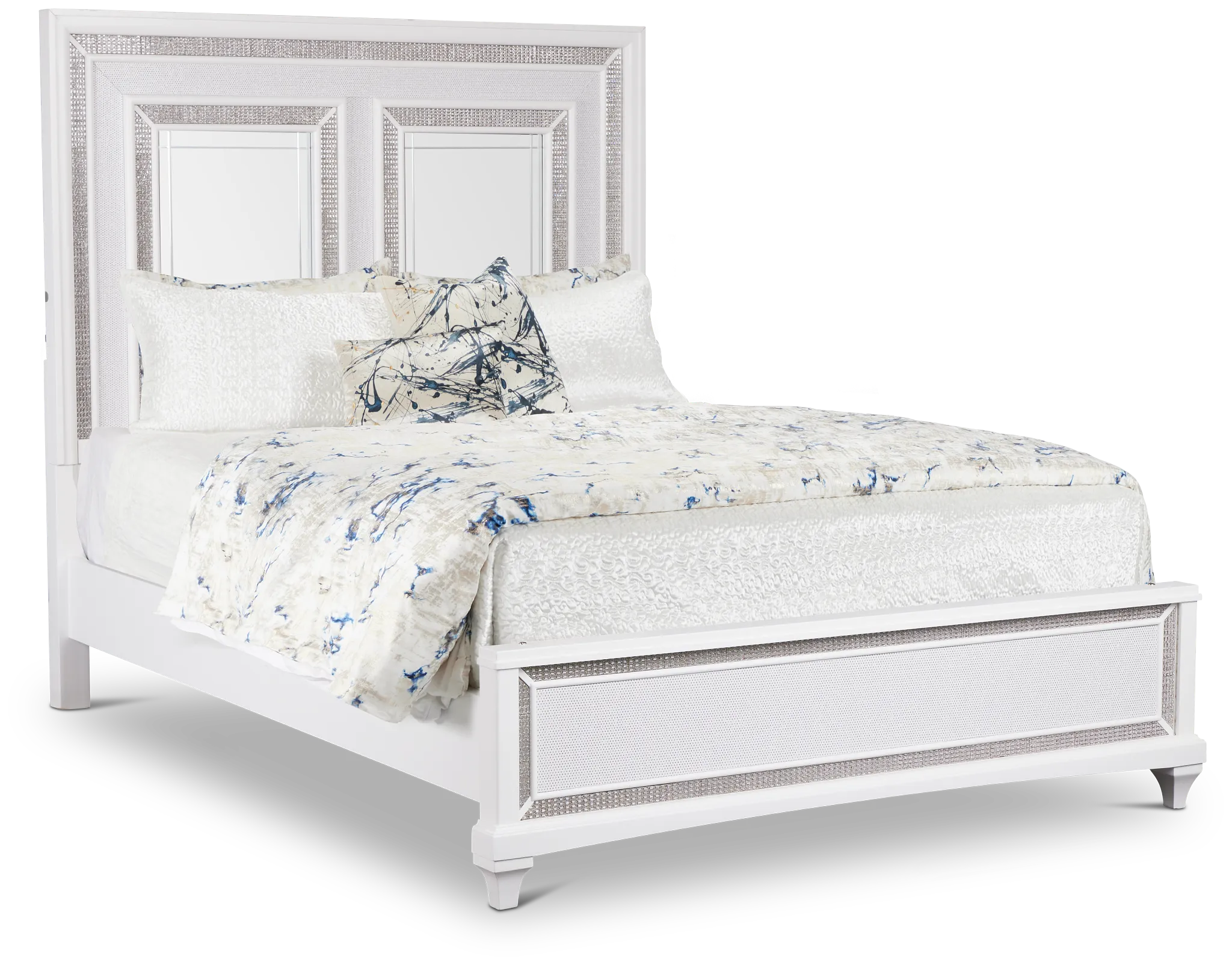 Milan White Panel Bed