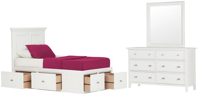 Spencer White 4-drawer Platform Storage Bedroom (1)