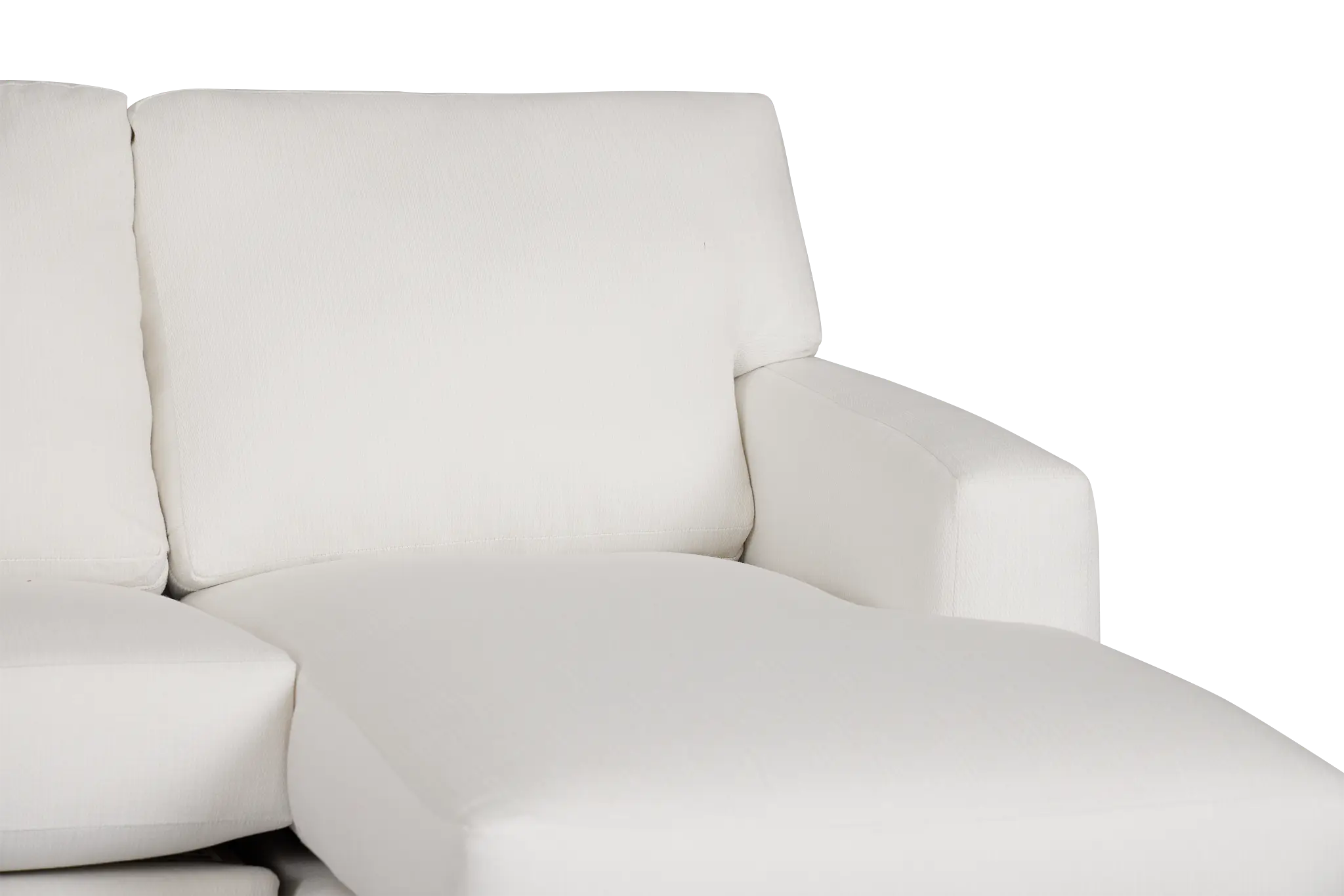 Rhodes White Fabric Right Chaise Sectional Rhodes White Fabric Right Chaise Sectional