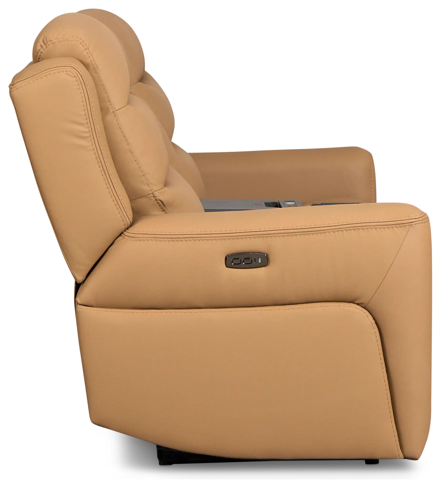 Wilder Brown Leather Power Reclining Console Loveseat With Refrigerator Wilder Brown Leather Power Reclining Console Loveseat With Refrigerator