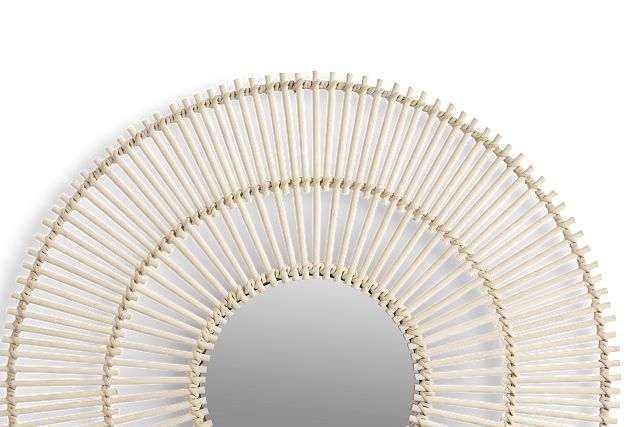 Nessa Beige Rattan Mirror
