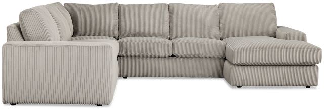 Charlie Gray Fabric Medium Right Chaise Sectional