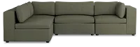 Destin Sutton Green Fabric 4-piece Modular Sectional