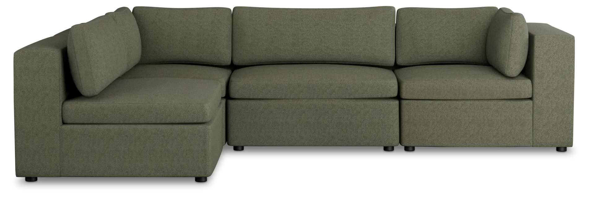 Destin Sutton Green Fabric 4-piece Modular Sectional