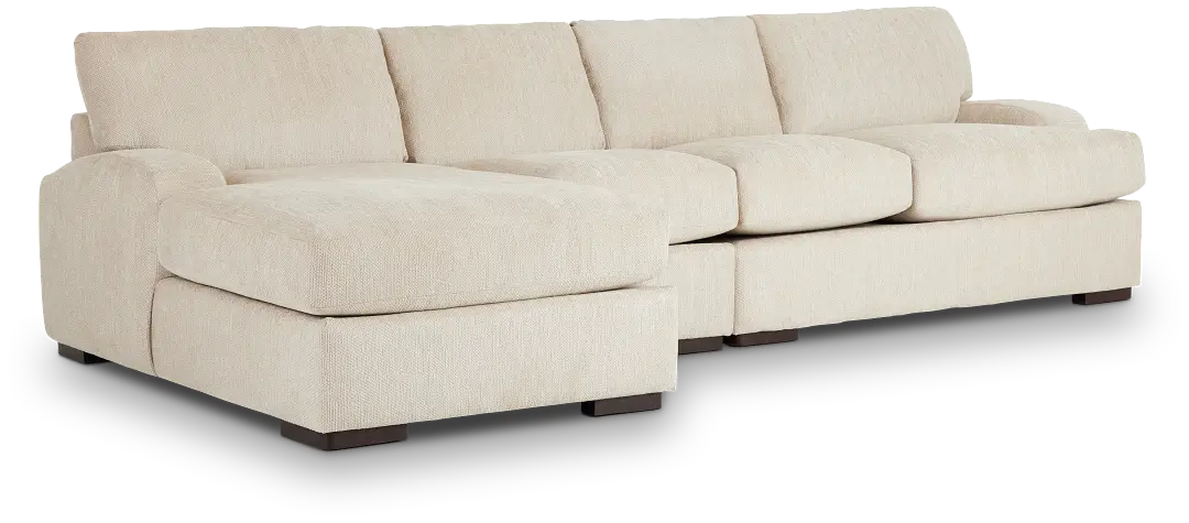 Alpha Beige Fabric Small Left Chaise Sectional Alpha Beige Fabric Small Left Chaise Sectional