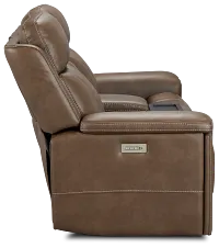 Jayden Brown Micro Power Reclining Console Loveseat