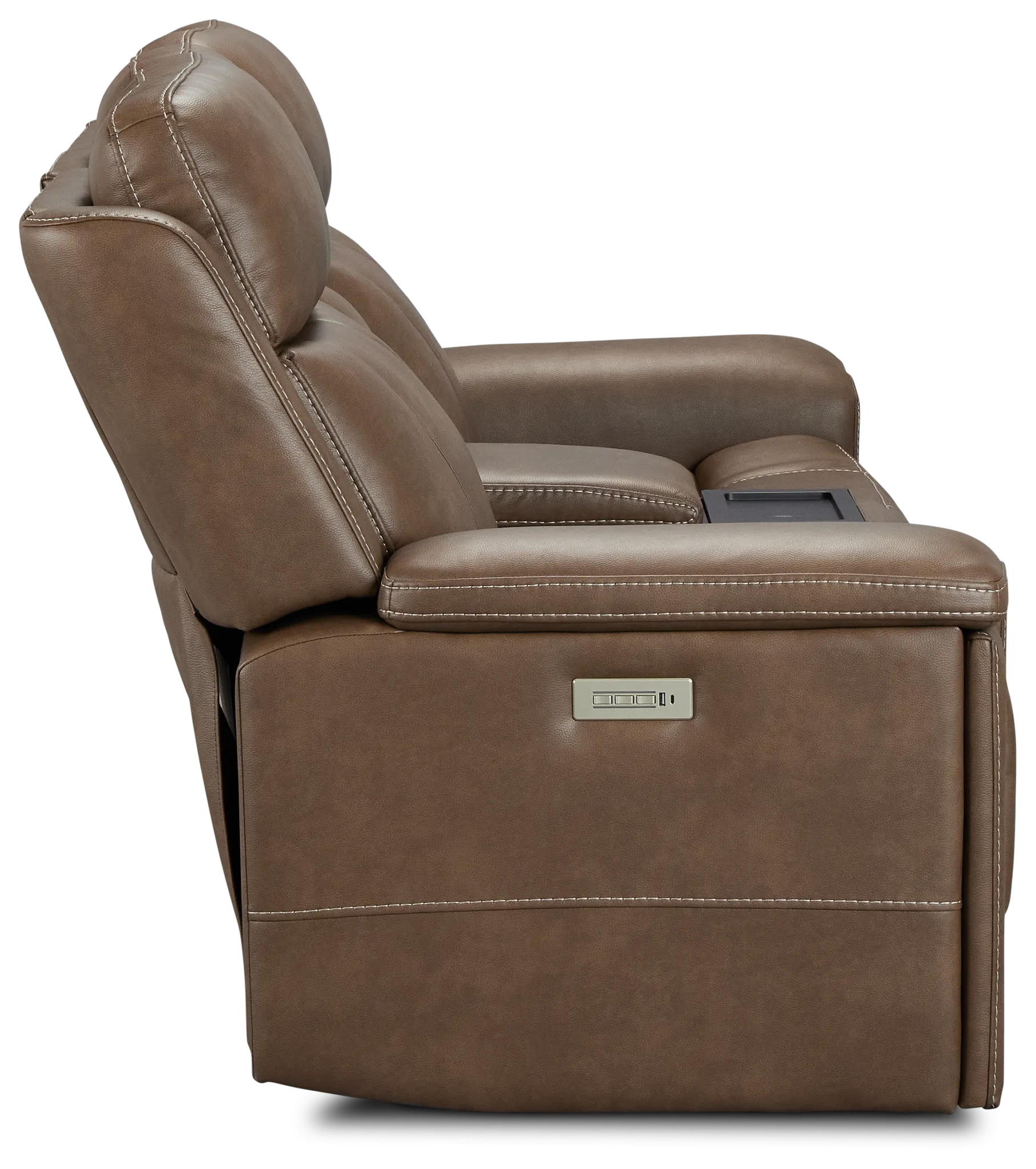 Jayden Brown Micro Power Reclining Console Loveseat