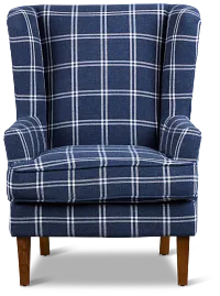Leyla Dark Blue Fabric Accent Chair