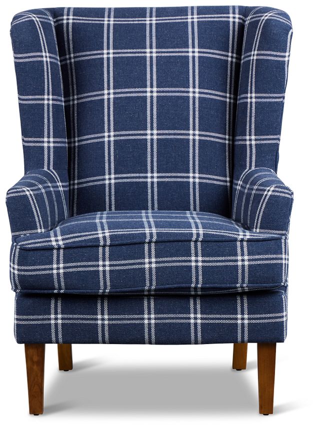 Leyla Dark Blue Fabric Accent Chair