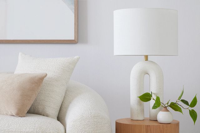 Adler White Terrazzo Table Lamp