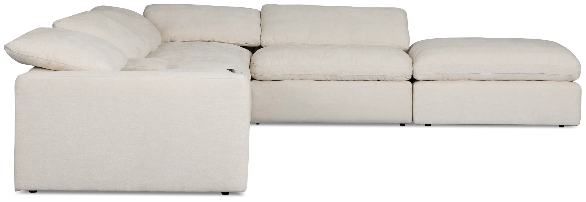 Drift Light Beige Fabric Large Right Bumper Power Reclining Sectional