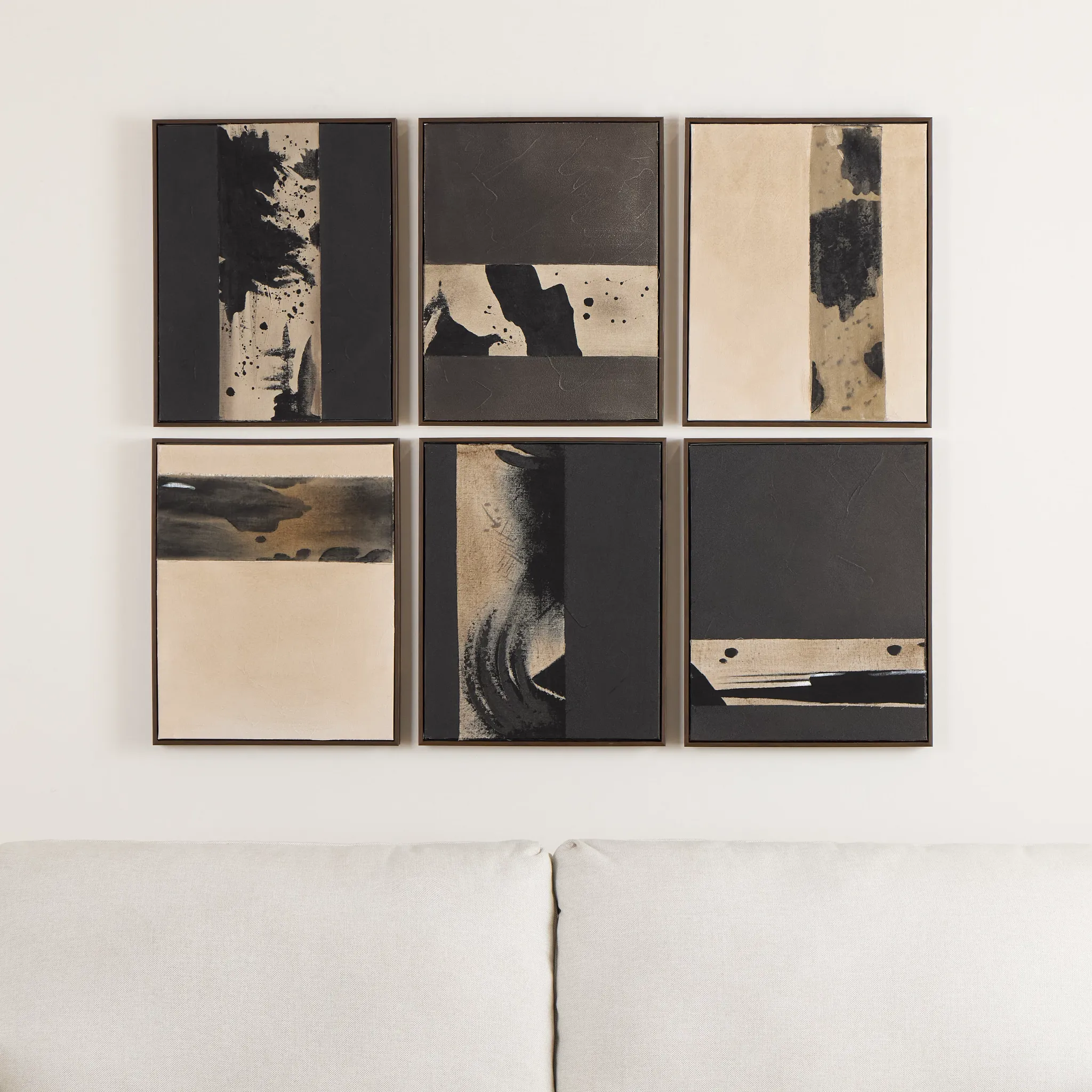 Linus Brown Set Of 6 Canvas Wall Art