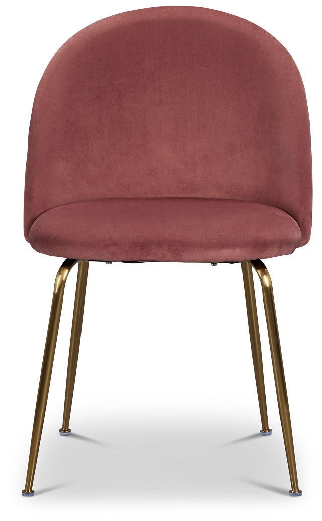 Capri Light Pink Velvet Upholstered Side Chair W/ Gold Legs