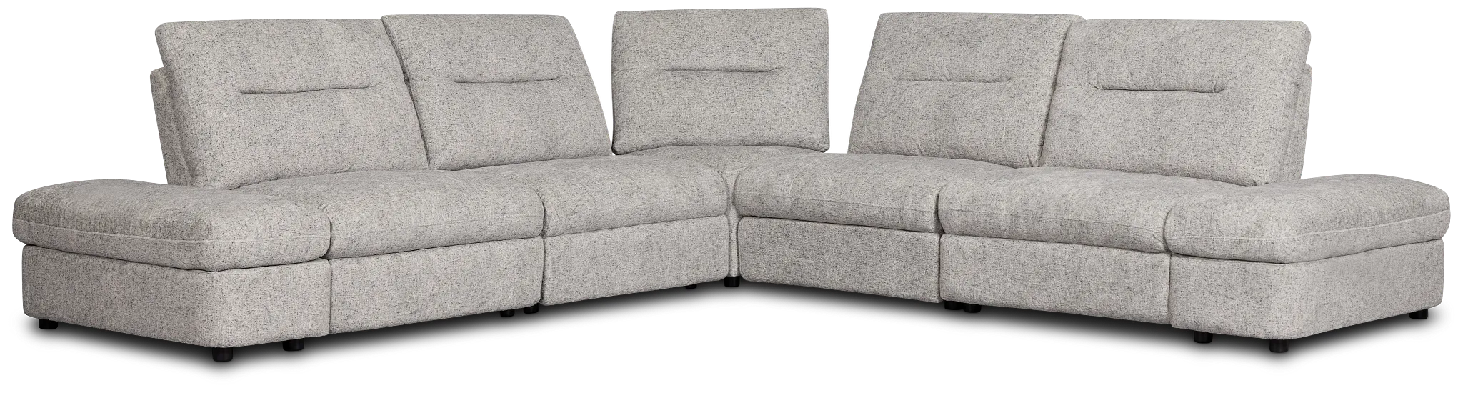 Mila Gray Fabric Small Dual Power Reclining Two-arm Sectional